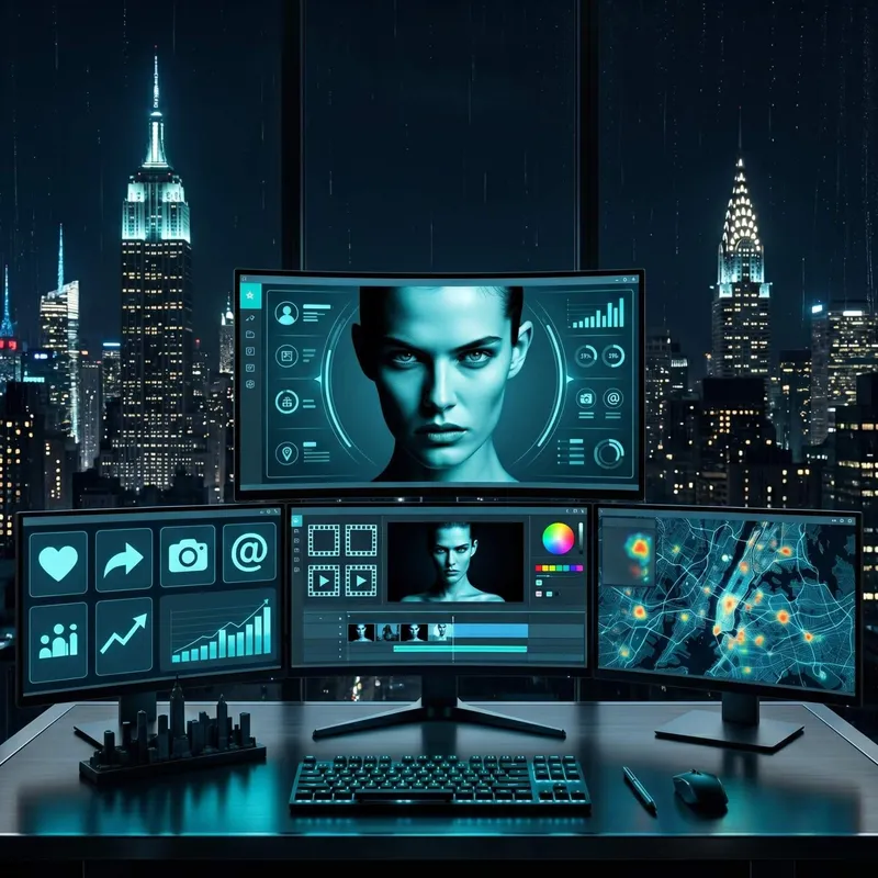 BeWow creative studio workspace at night